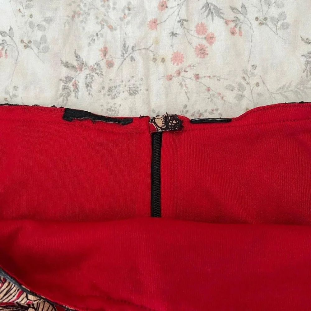 Mesh Y2k Vintage Euro Slip Skirt Roses with Black Lace Bow Tie Lined - Picture 5 of 8
